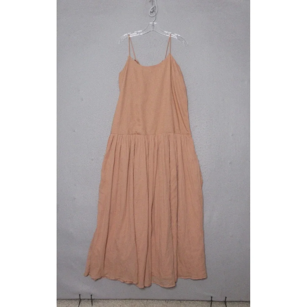 Free People Gemma Maxi Linen Blend Boho Gauze Oversized Flowy European Vacation